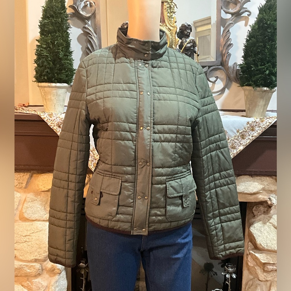 Merona Olive Green Quilted Jacket/Outerwear